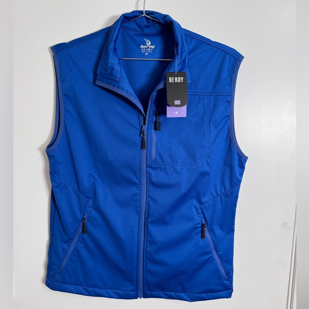 New with tags, blue zipper lightweight vest, medium